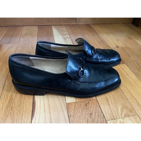 Salvatore Ferragamo Black Leather Slip-On Loafers sz 11 Shoes | Salvatore Ferragamo Black Leather Men Classic Slip  main image 2